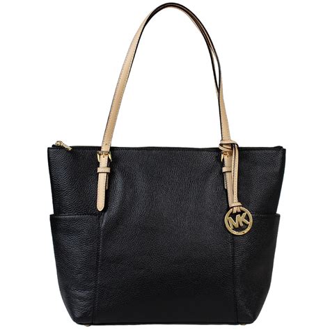 michael kors jet set east west zippered tote black|black saffiano leather tote.